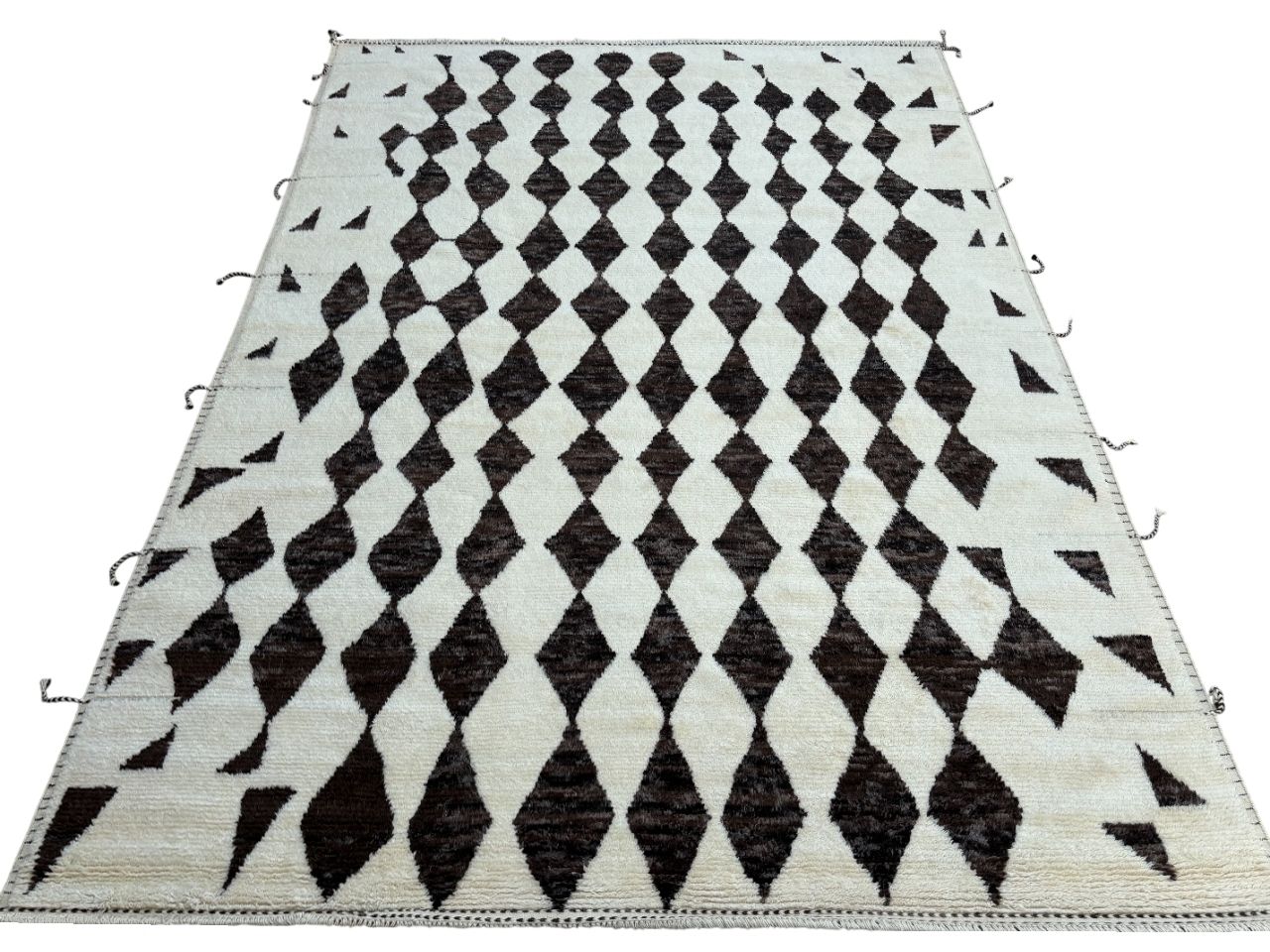 305x427 Cm Vintage Hand Knotted Moroccan Berber Design Rug, Beni Ourain Carpet. 100% Natural Wool photo furniture