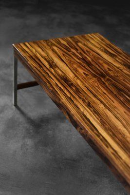 photo vinterior Large Vintage Swedish Rosewood And Aluminum Coffee Table From Hmb Möbler Rörvik, 1960s