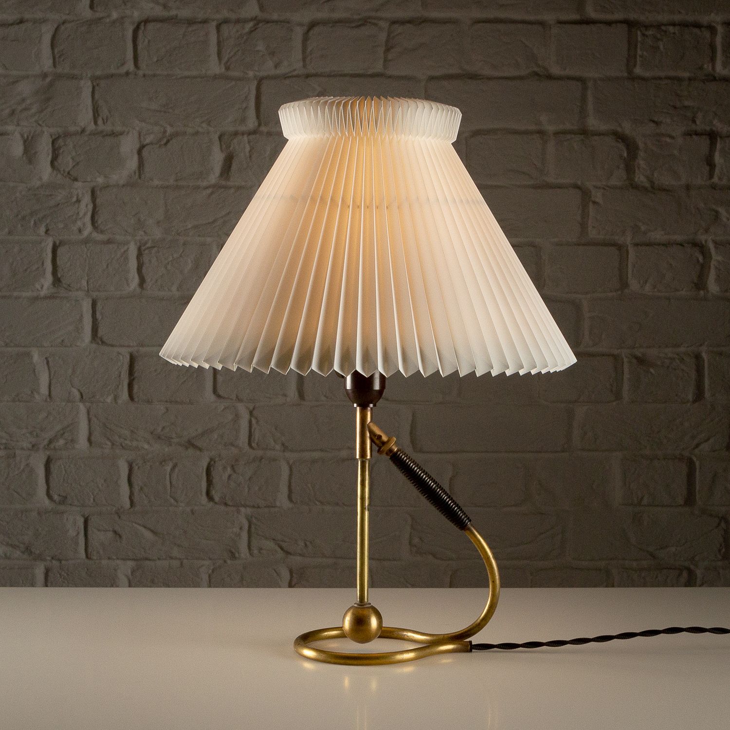Le Klint 306 Table Or Wall Lamp In Brass By Kaare Klint, Denmark, 1960s
