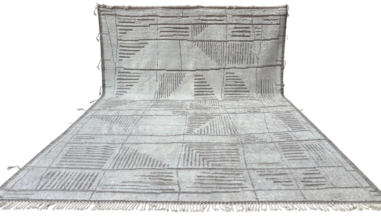 305x427 Cm Vintage Hand Knotted Moroccan Style Large Area Rug. 100% Natural Wool photo Textiles