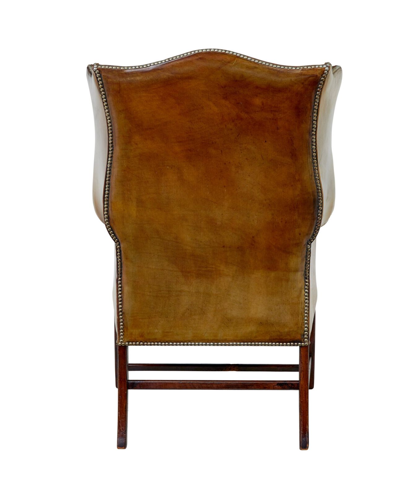Early 20th Century Tan Leather Wing Back Armchair photo furniture