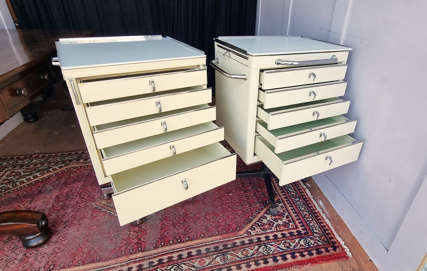 Baisch Vintage Dental / Medical Rolling Cabinets photo vinterior