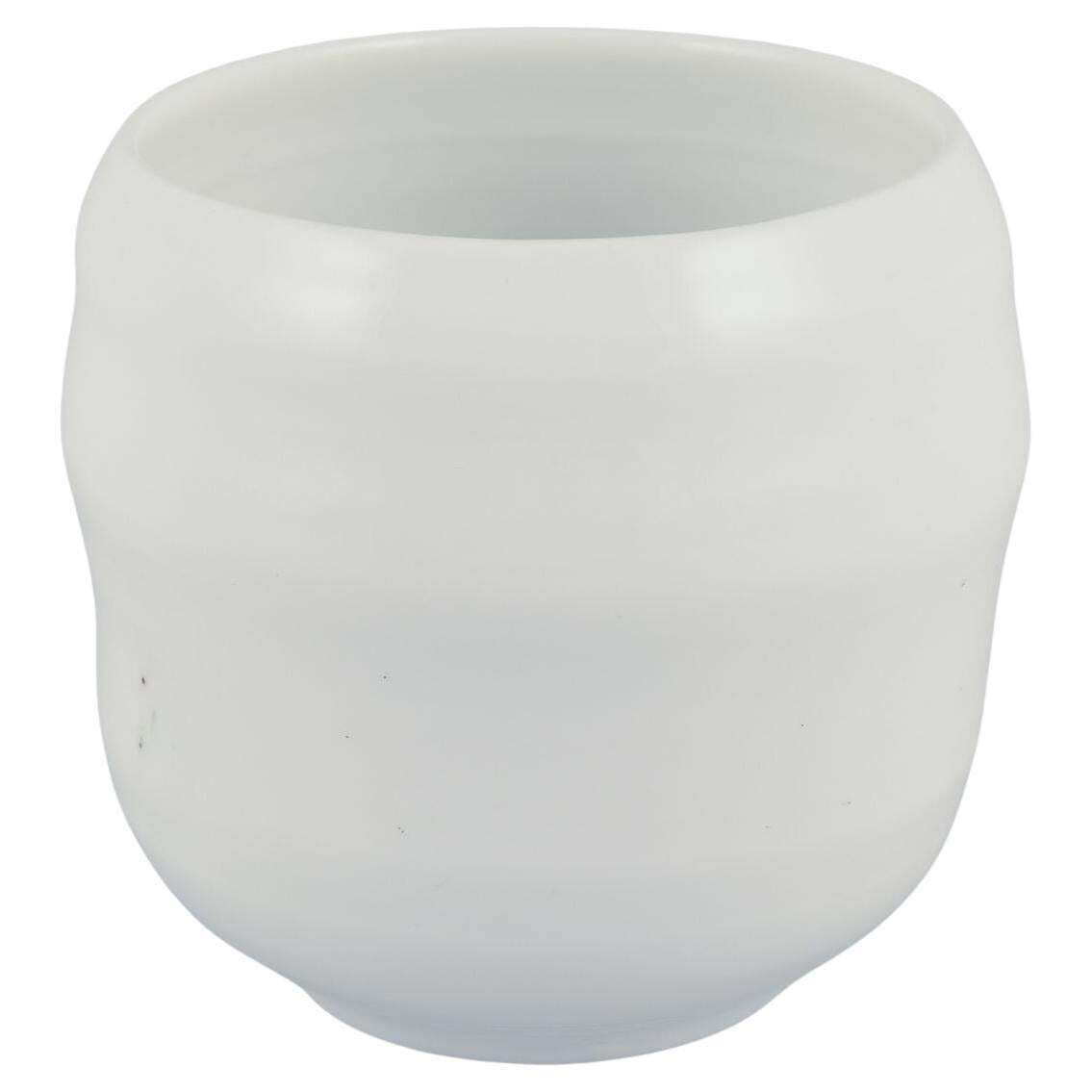 Gerd Hiort Petersen For Royal Copenhagen. Stoneware Vase With White Glossy Glaze