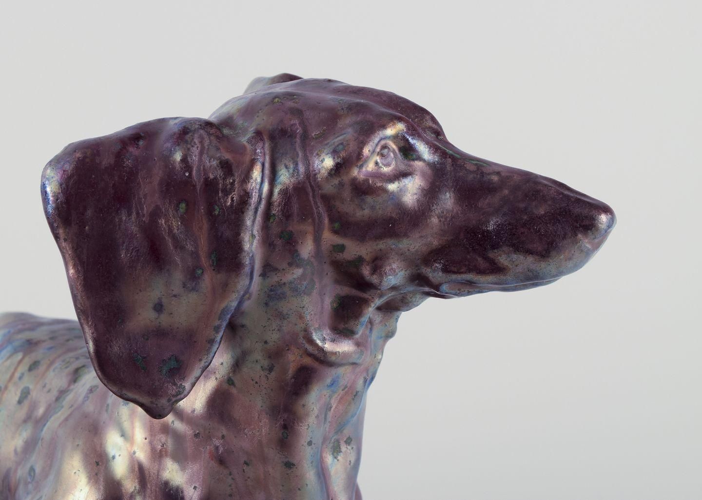 Søren Kongstrand (1872 1951), Danish Ceramicist. Large Sculpture Of A Dachshund. photo Art