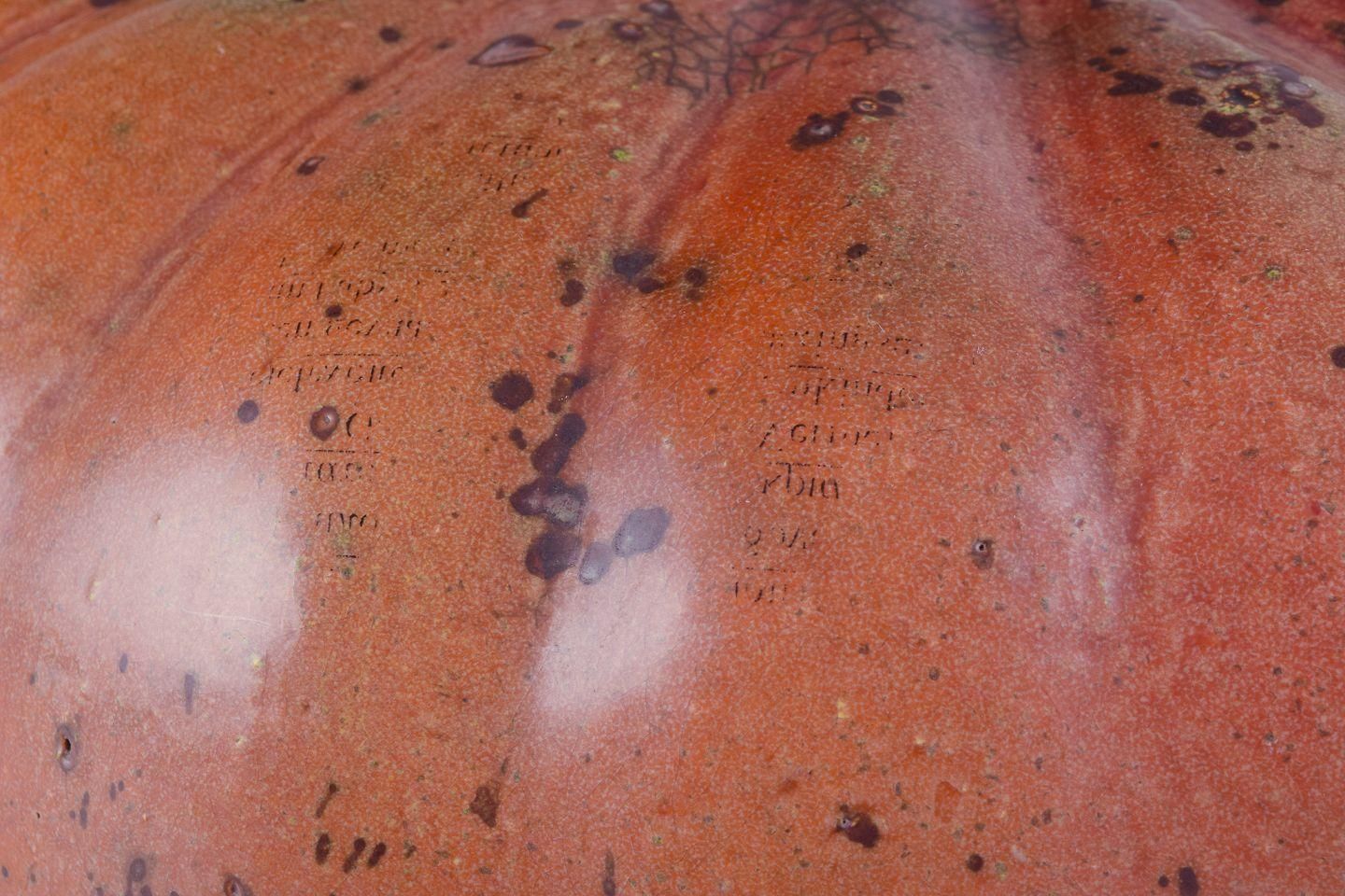 photo furniture Hans Hedberg For Biot, France. Large Unique Jar In The Form Of Pumpkin.