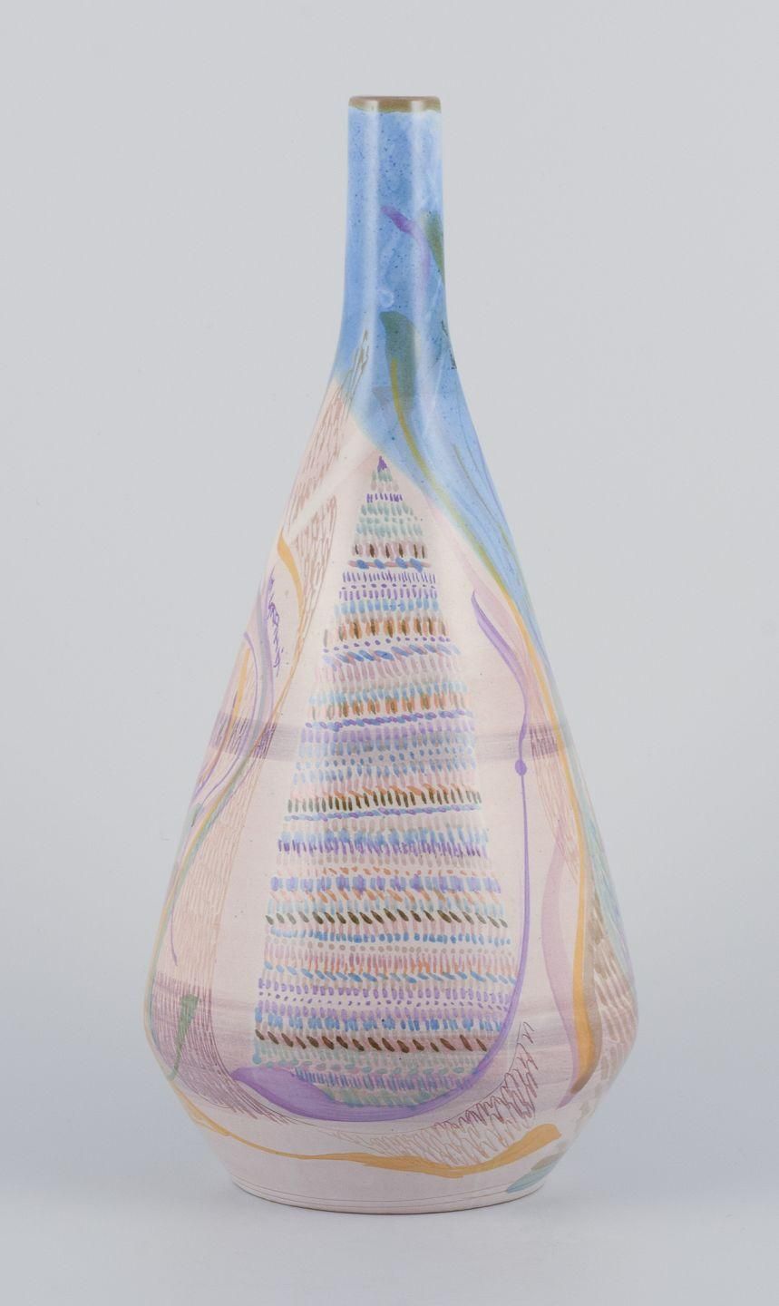 Monica Grandi, Italian Ceramicist. Unique Ceramic Vase With Abstract Motif photo furniture