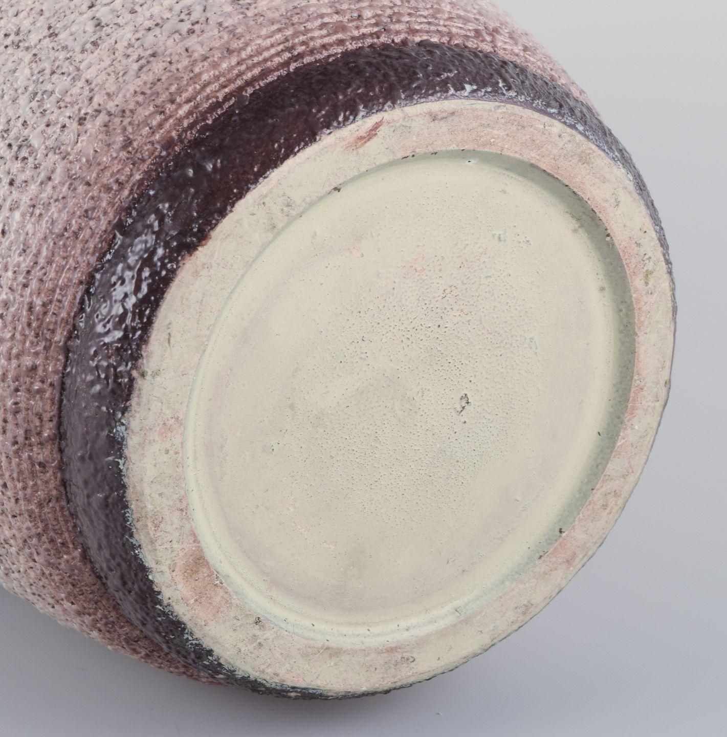 French Ceramicist. Ceramic Vase. Lava Glaze In Light And Brown Colours. photo vinterior