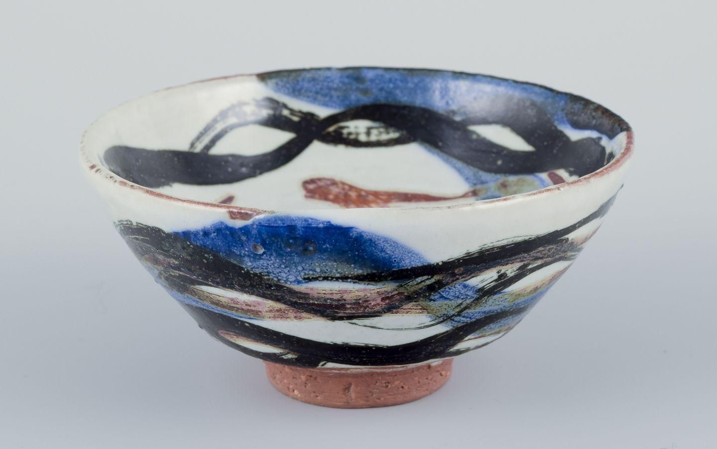 Gerd Hjort Petersen For Royal Copenhagen. Small Unique Stoneware Bowl. photo for sale