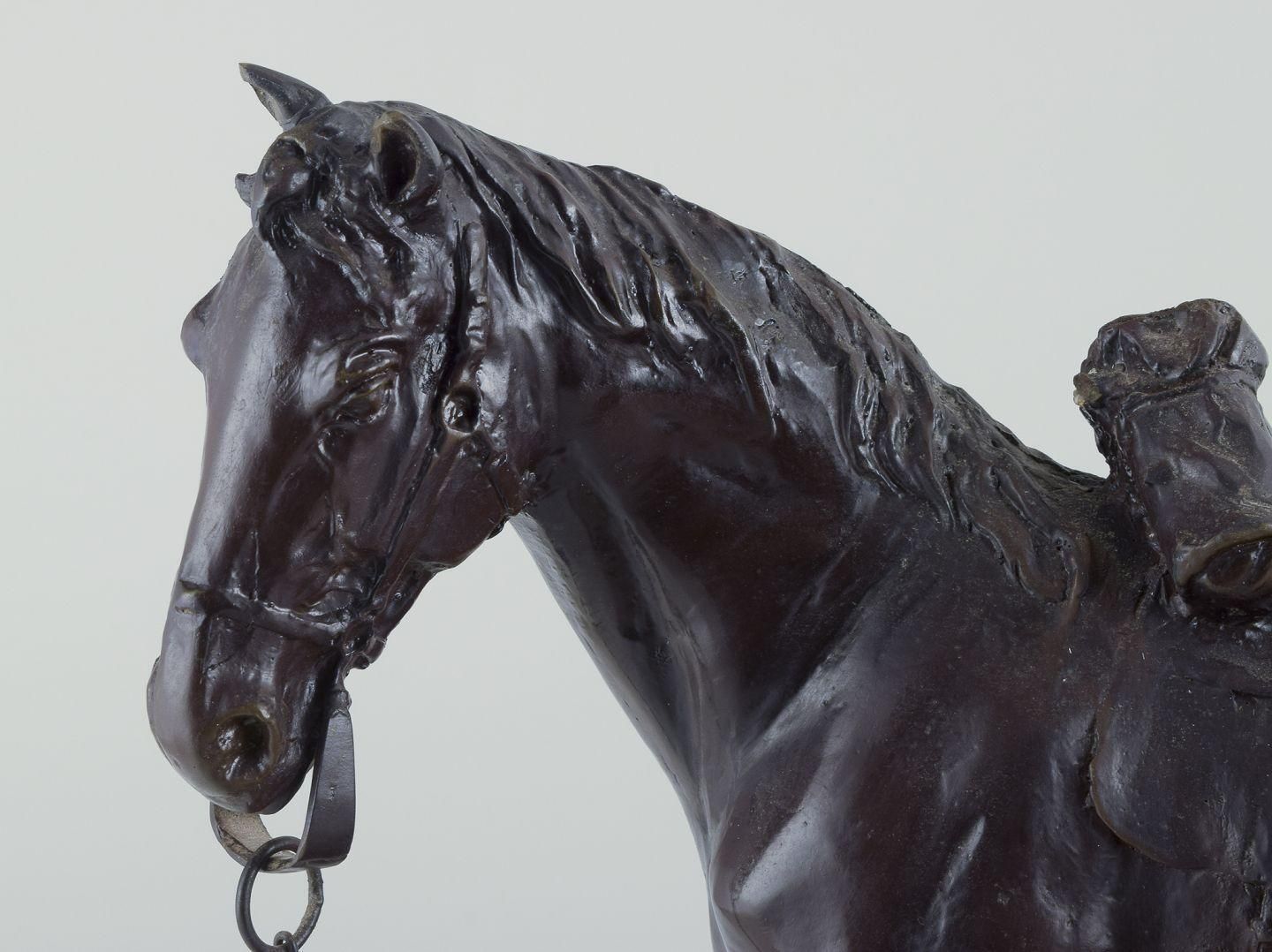 Unknown Sculptor. Large Sculpture In The Shape Of A Horse On A Plinth. photo for sale
