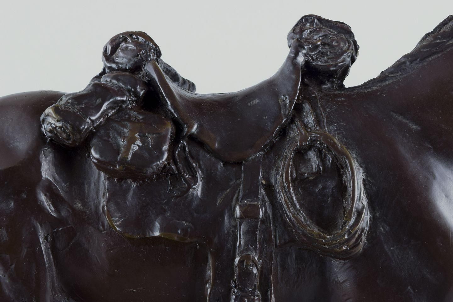 Unknown Sculptor. Large Sculpture In The Shape Of A Horse On A Plinth. photo buy