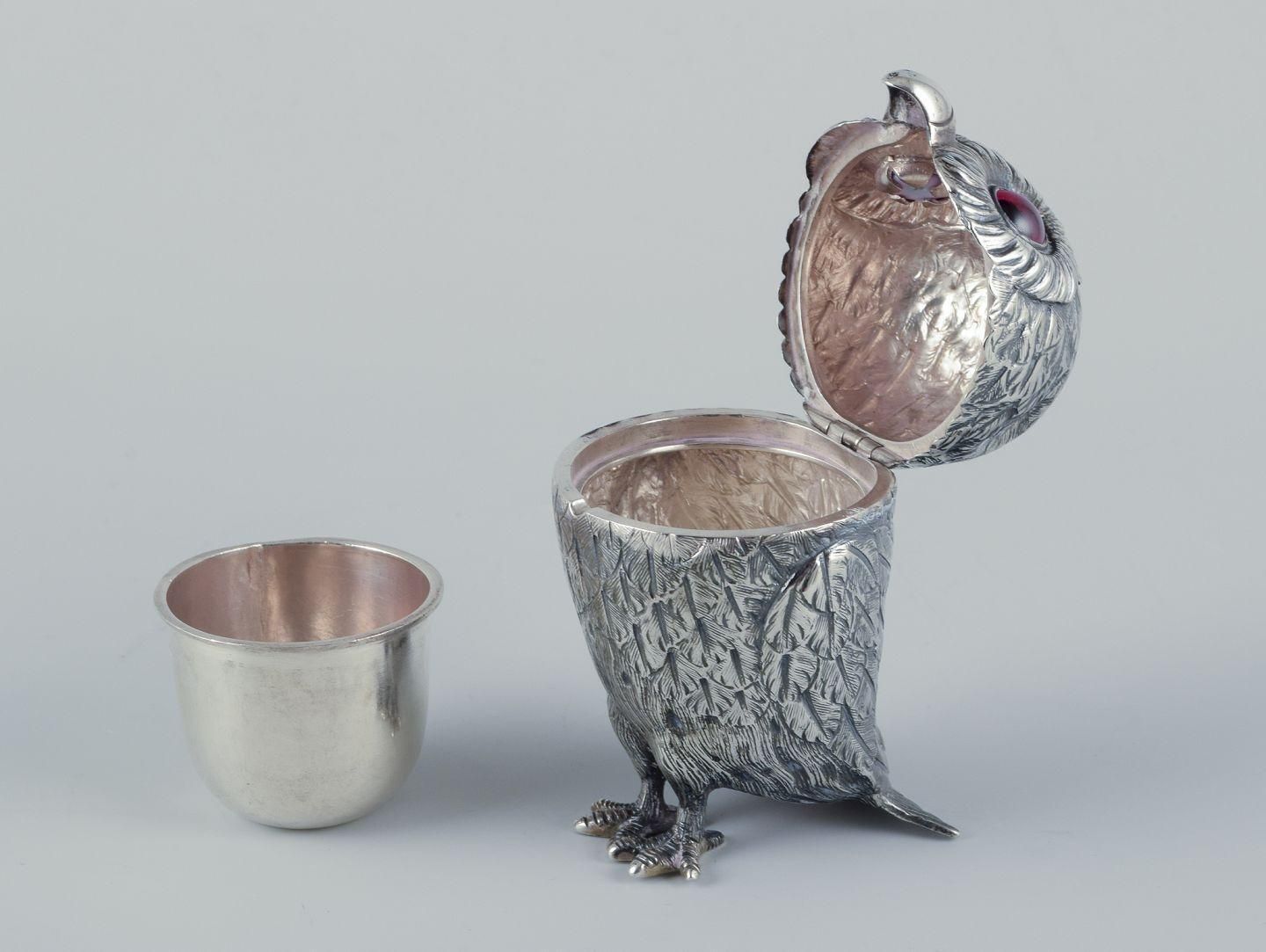 Edward Charles Brown. Rare Mustard Jar In The Shape Of An Owl. photo Home Decor