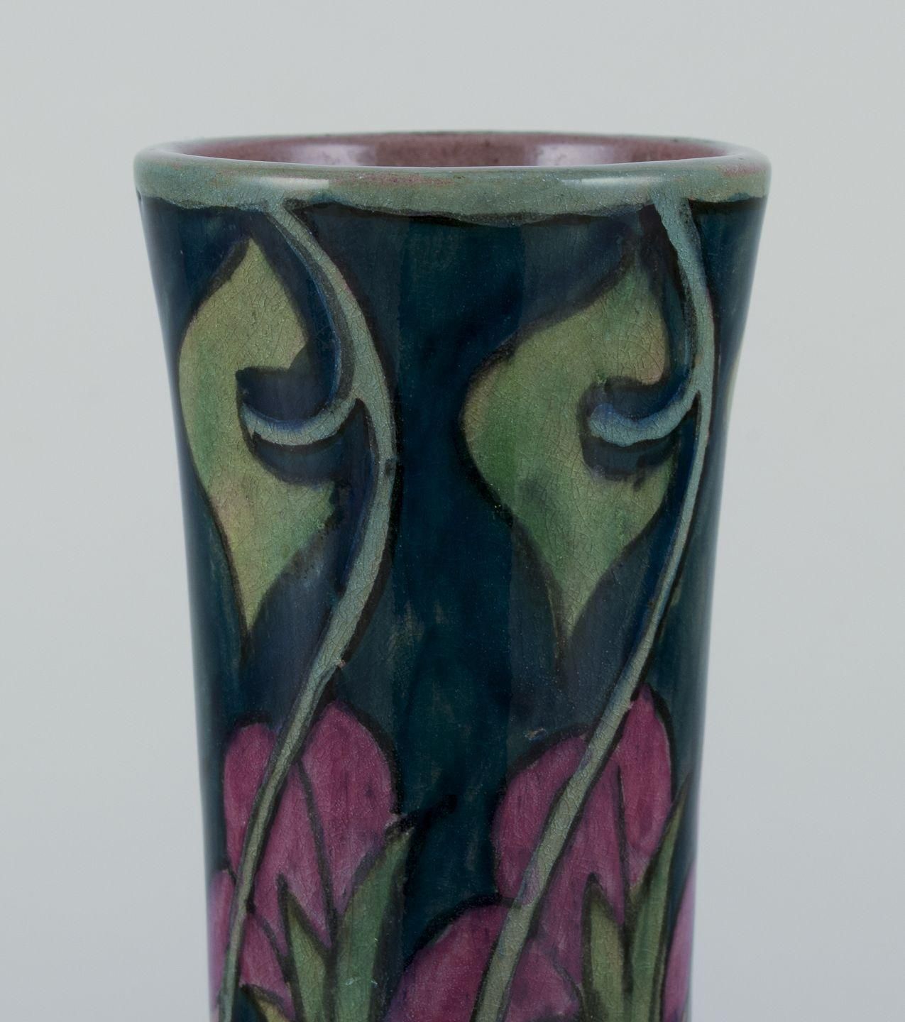 Zuid Holland, Gouda. Unique Art Nouveau Vase In Glazed Ceramic. photo furniture