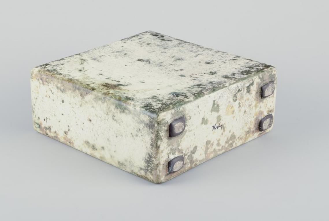 Hans Hedberg For Biot, France. Rectangular Ceramic Vase. 1970s/80s photo buy