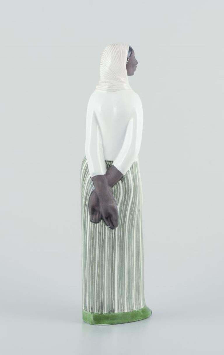 Mari Simmulson For Upsala Ekeby, Sweden. Ceramic Figure Of Indonesian Woman photo vinterior