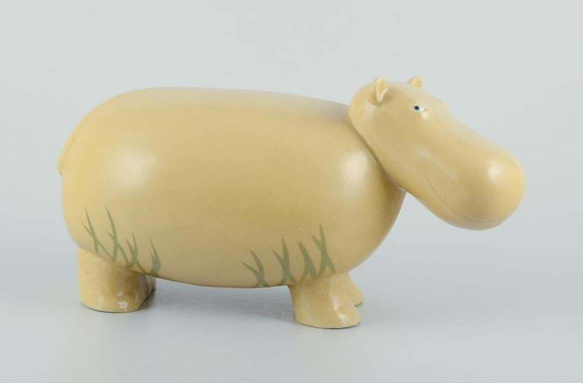 Marianne Gunnemark For Höganäs. Very Large And Rare Ceramic Figurine Of Hippo photo furniture