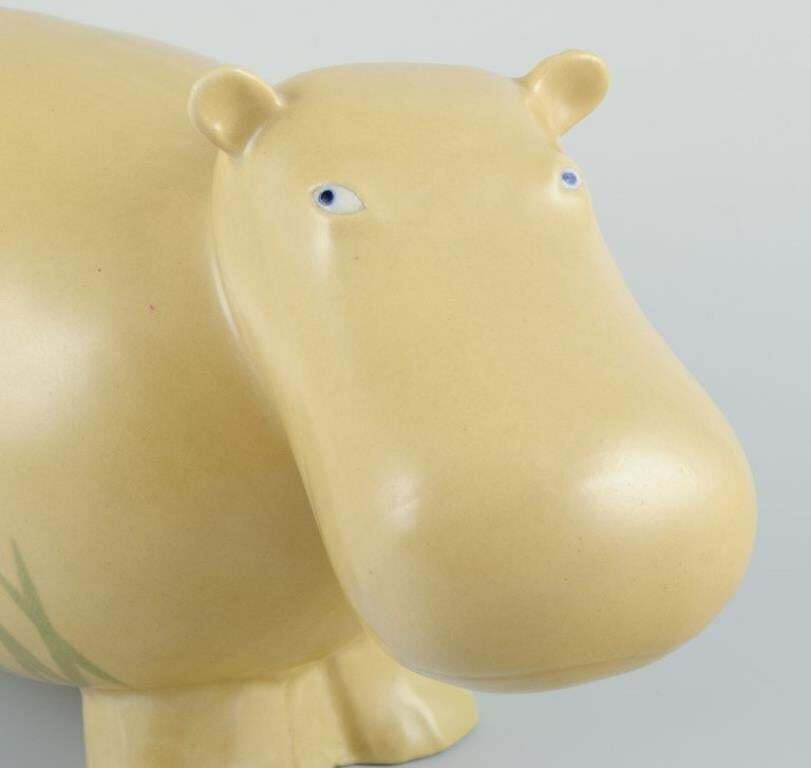 Marianne Gunnemark For Höganäs. Very Large And Rare Ceramic Figurine Of Hippo photo Home Decor