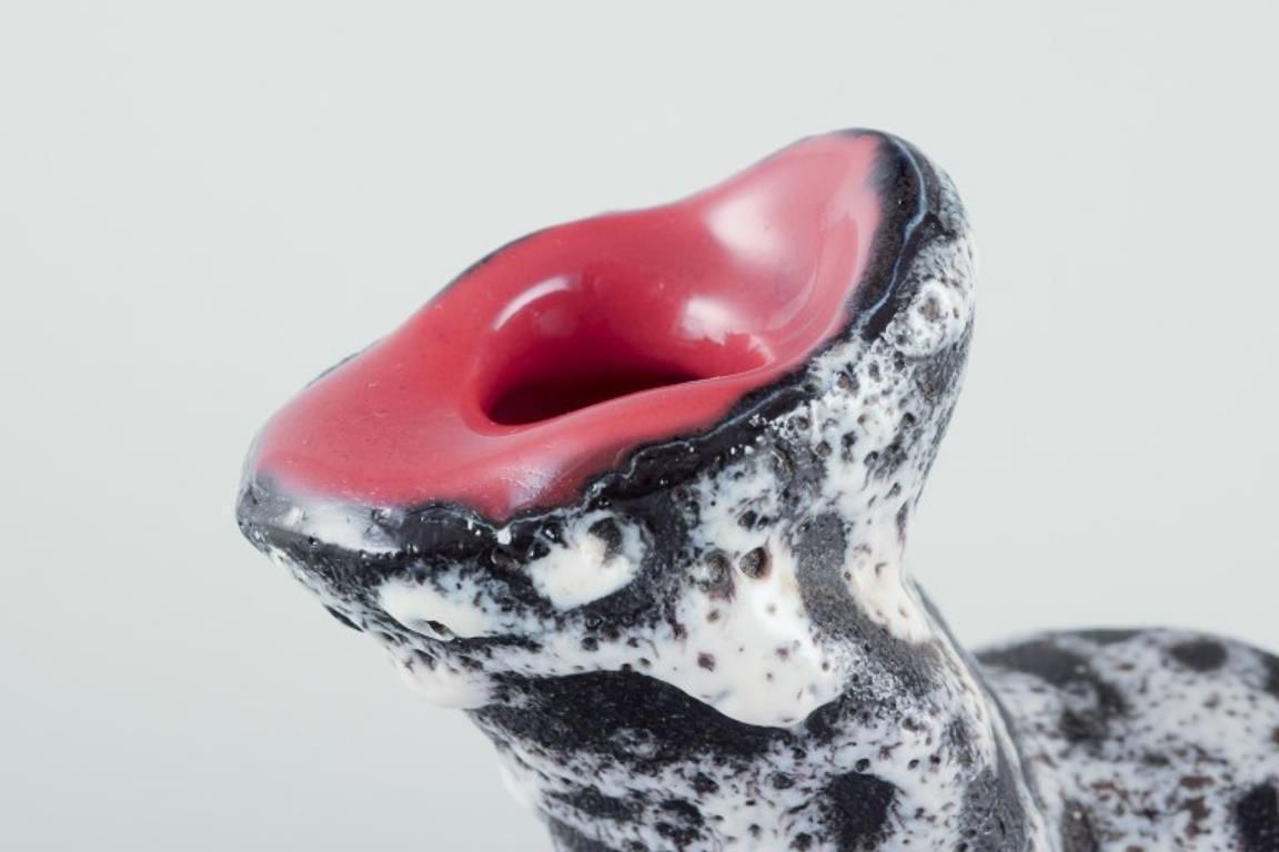 Vallauris, France. Ceramic Vase In Surrealist Style. Raku Fired Glaze. photo Home Decor