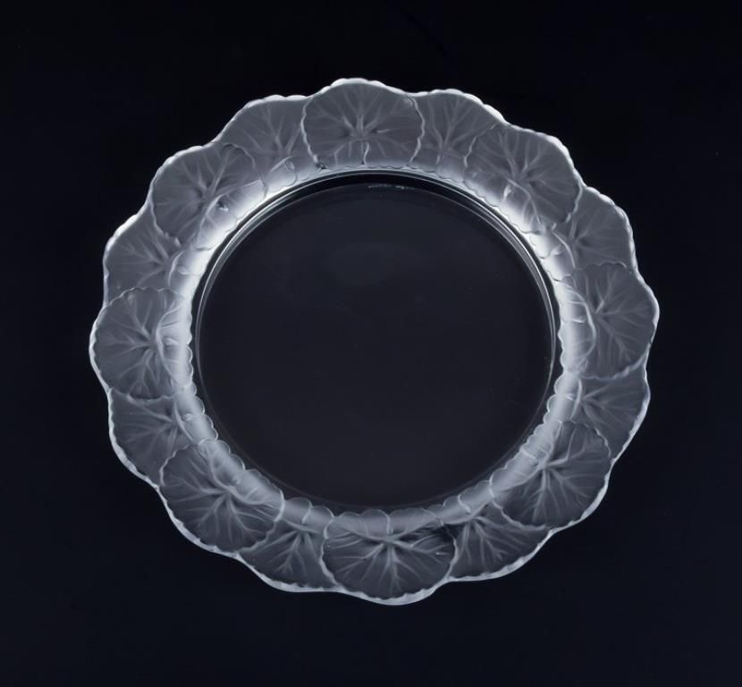 René Lalique, France. "Honfleur" Art Glass Plate. 1960s/70s photo furniture