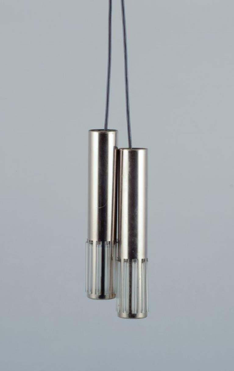 Schmahl & Schulz. Pair Of Ceiling Pendants In Stainless Steel And Acrylic Glass photo furniture