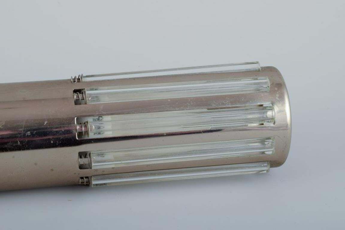 Schmahl & Schulz. Pair Of Ceiling Pendants In Stainless Steel And Acrylic Glass photo vinterior
