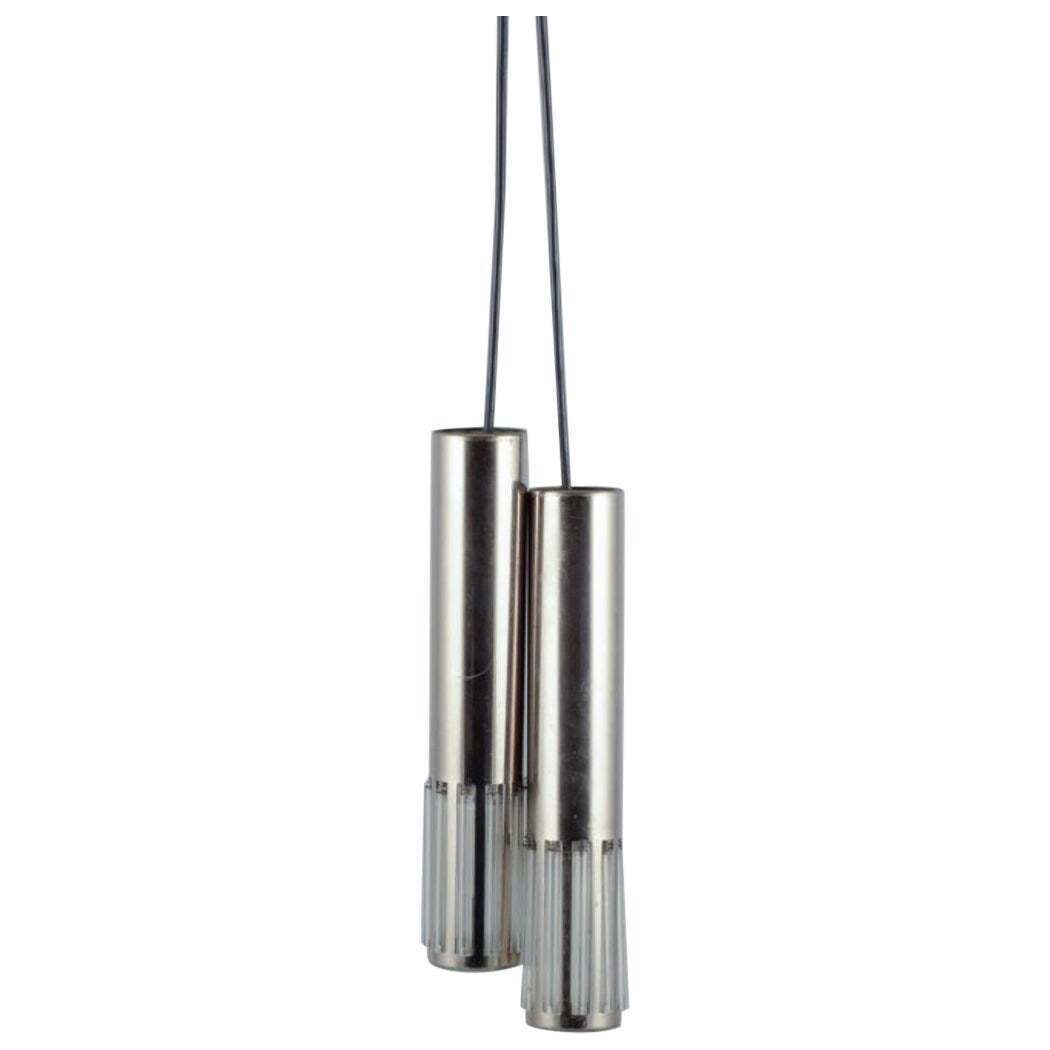 Schmahl & Schulz. Pair Of Ceiling Pendants In Stainless Steel And Acrylic Glass