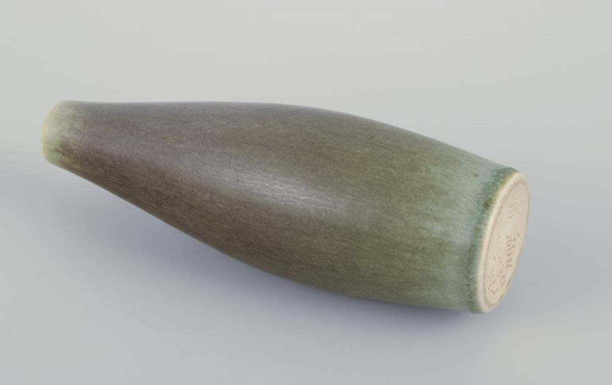 Per Linnemann Schmidt For Palshus. Ceramic Vase In Olive Green Hare Fur Glaze. photo Home Decor