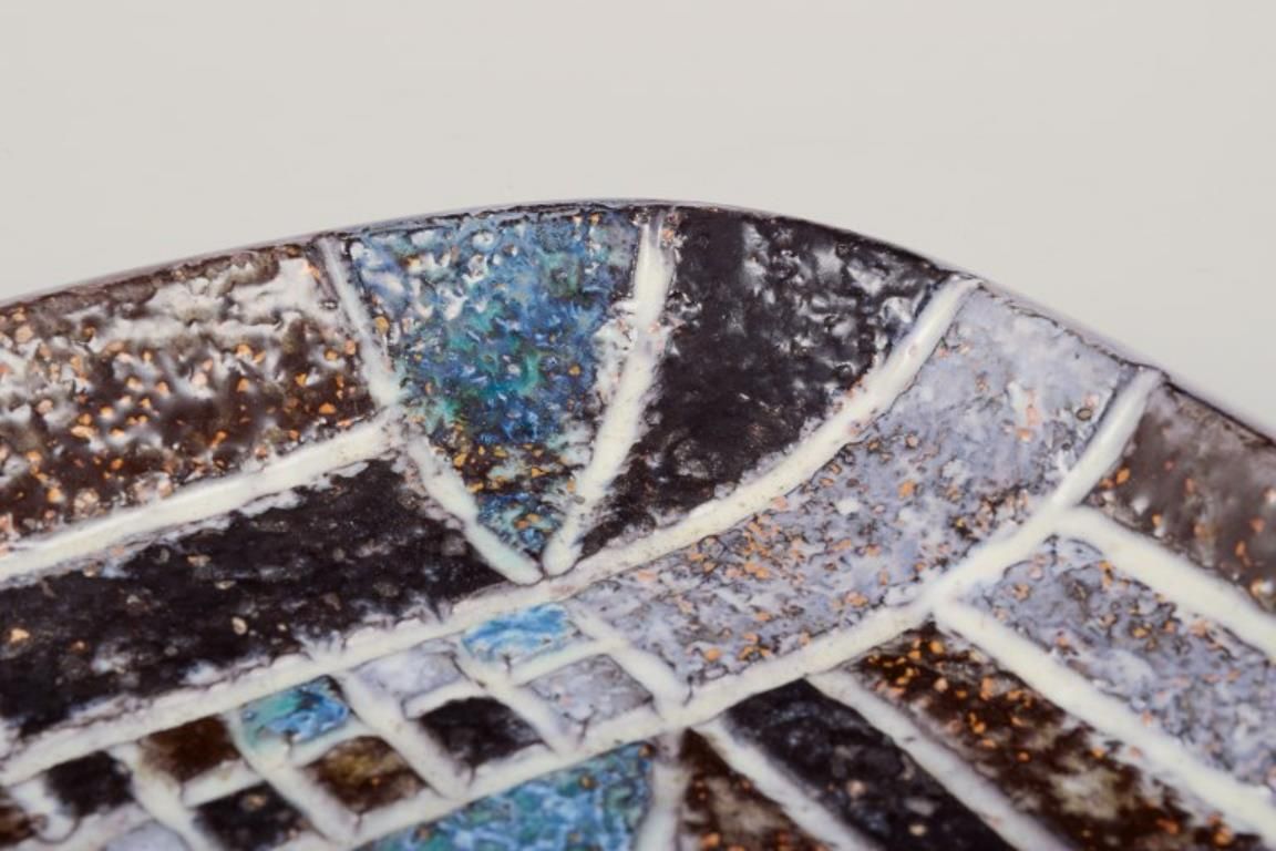 Ingrid Atterberg For Upsala Ekeby, Sweden. Ceramic "Tri" Dish. Geometric Pattern photo buy
