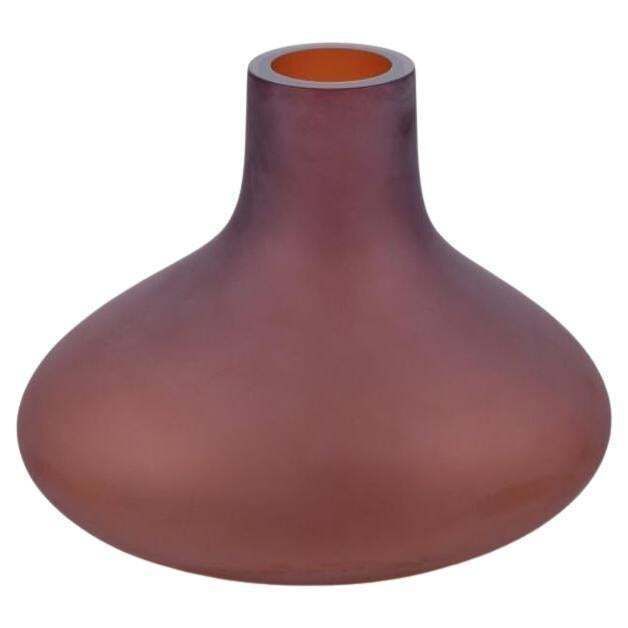 Salviati, Murano. Large Vase In Brown Mouth Blown Art Glass.