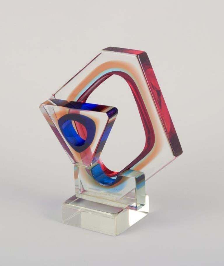 Tiozzo & Ferro For Murano. Cubist Sculpture In Art Glass. Dated 1970 photo 1430.0