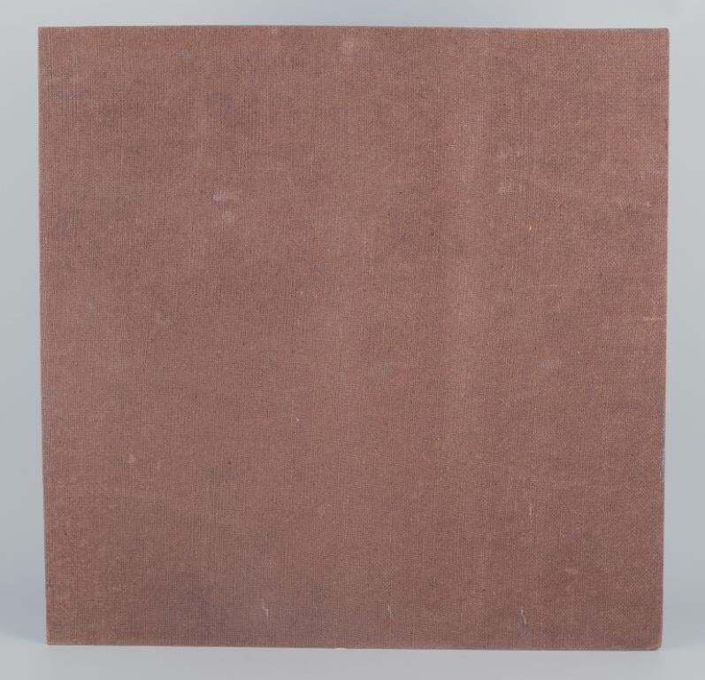 photo furniture Lars Bertle, Listed Swedish Artist. Oil On Canvas. Abstract Composition. 1960s