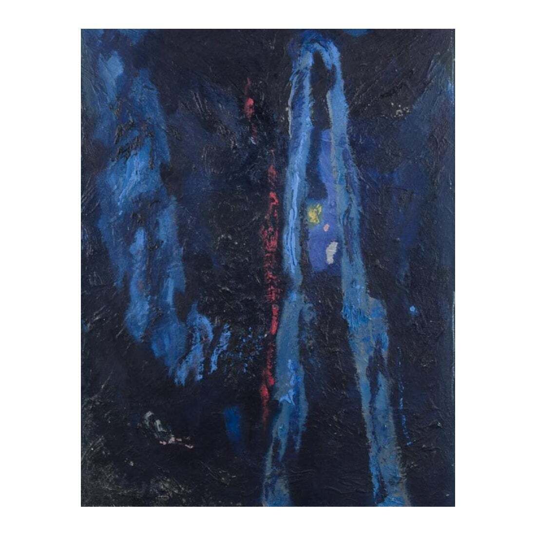 Oskar Stark, German Artist. Oil On Board.  Abstract Composition. "Rising Blue"