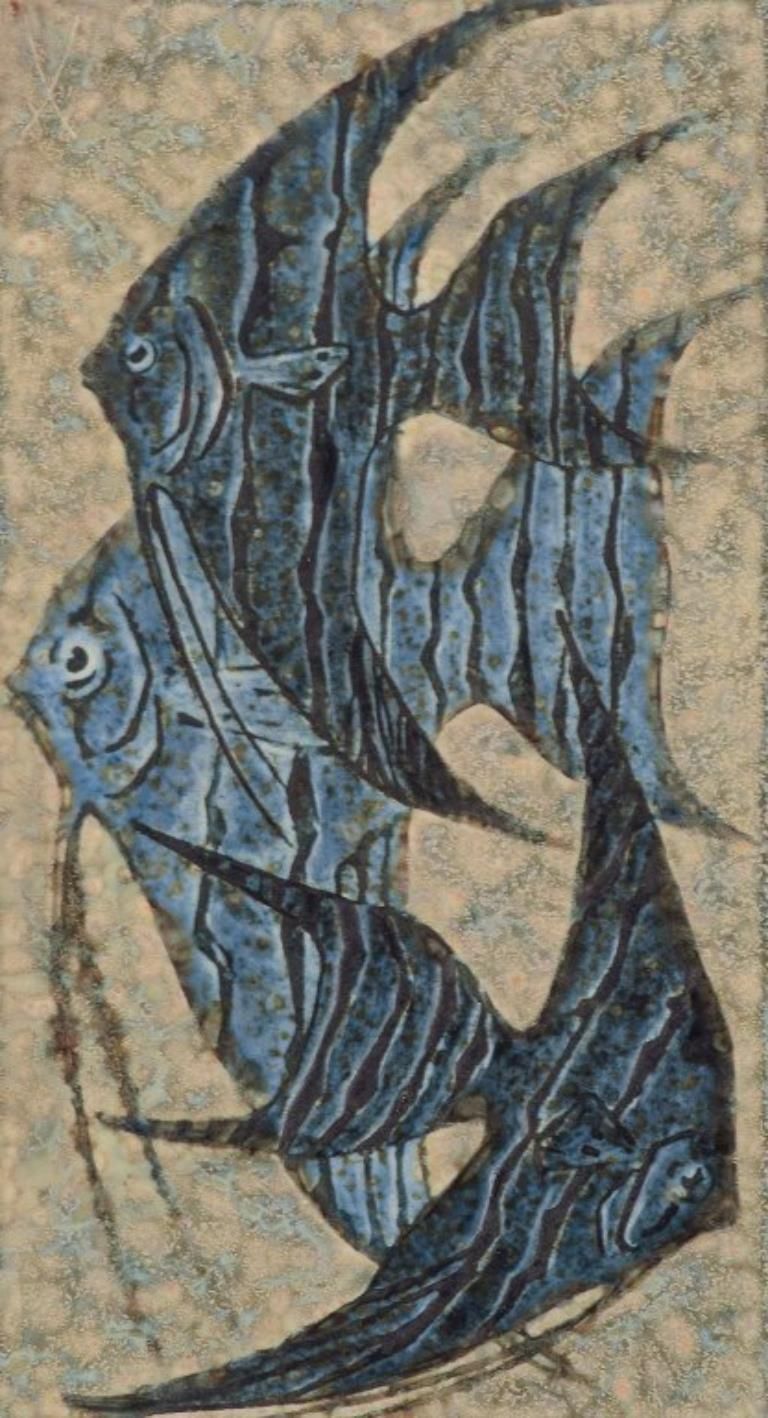 Meissen, Germany. Wall Plaque In Ceramics. Featuring A Fish Motif. photo furniture