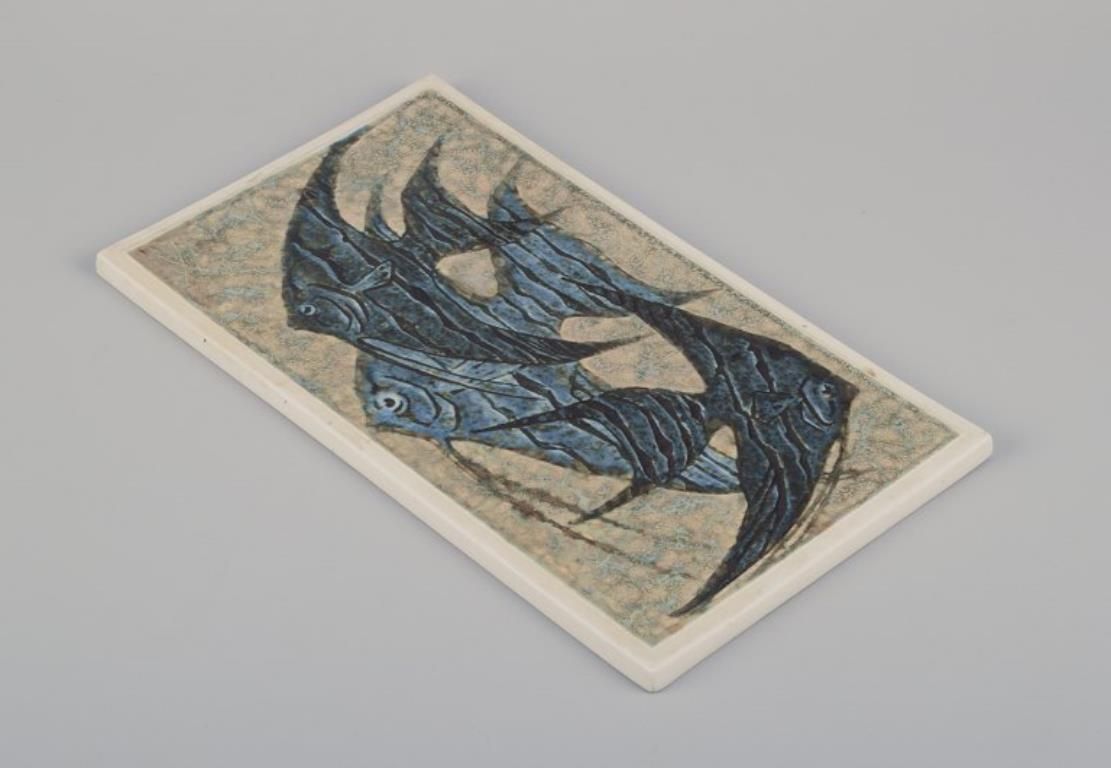 Meissen, Germany. Wall Plaque In Ceramics. Featuring A Fish Motif. photo buy
