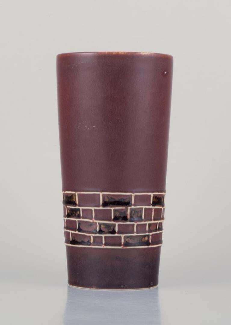 Hertha Bengtsson For Rörstrand. Ceramic Vase With Glaze In Shades Of Brown. photo furniture