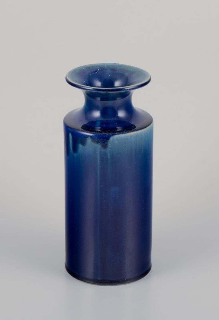 Britt Louise Sundell, Gustavsberg. Large Ceramic Vase With Blue And Green Glaze photo for sale
