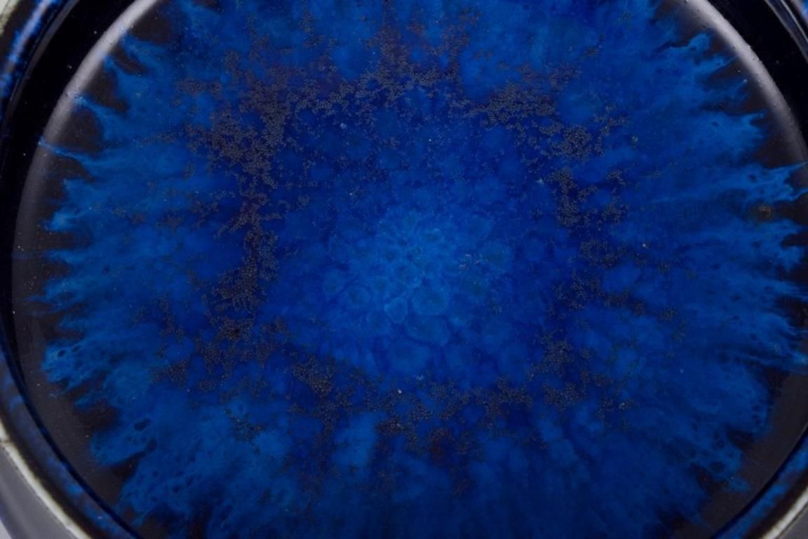 Carl Harry Stålhane For Rörstrand. Ceramic Bowl With Blue Tones Glaze. photo 241.0