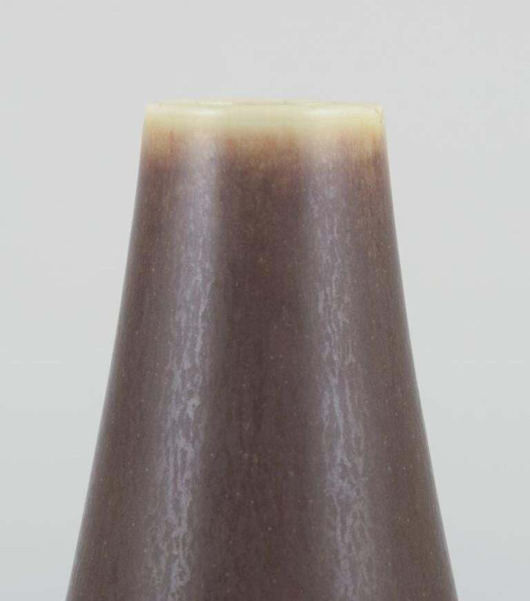 Per Linnemann Schmidt For Palshus. Large Ceramic Vase In Brown Hare Fur Glaze. photo Home Decor