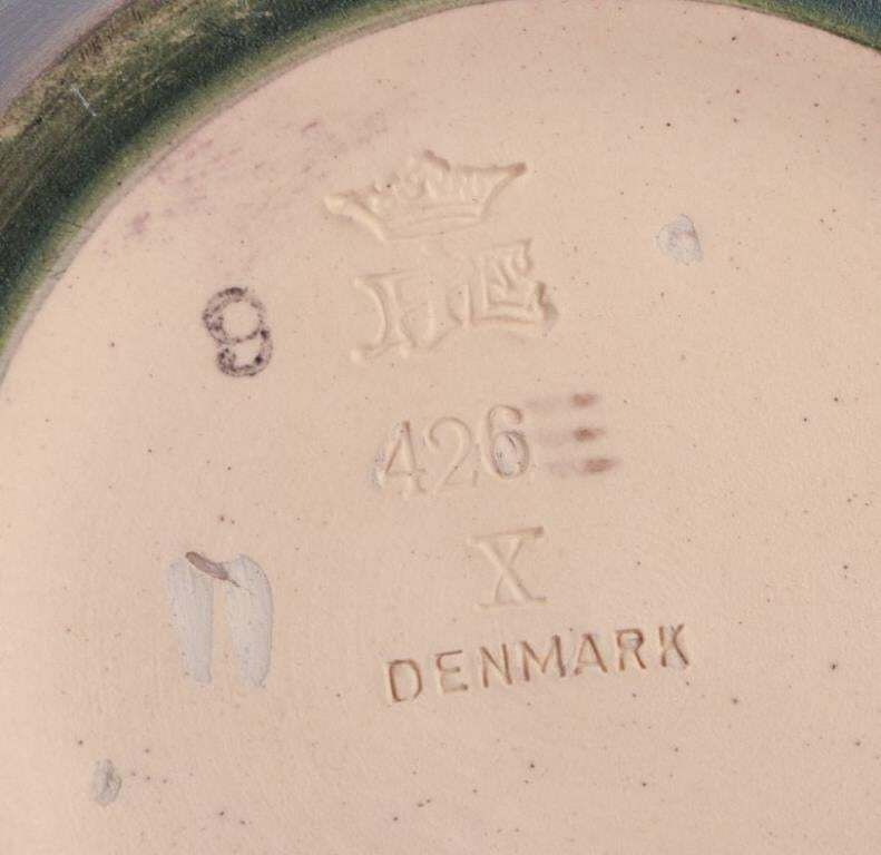 Ipsen's Denmark.  Vase In Glazed Ceramic With Motif Of Landscape. photo buy