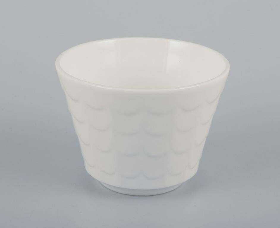 Wilhelm Kåge For Gustavsberg. Six White Porcelain Plant Pots. Swedish Design. photo for sale