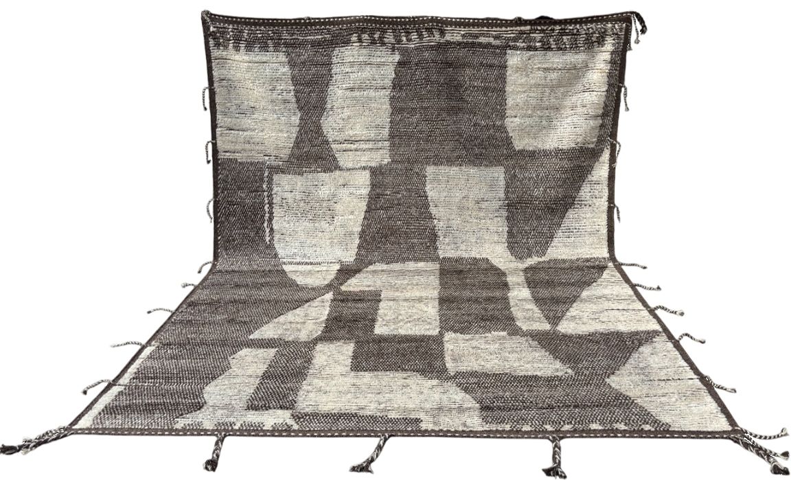 245x305 Cm Hand Knotted Moroccan Style Rug. Vintage Berber Carpet. 100% Natural Wool photo Textiles