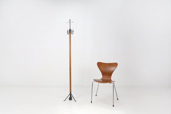 Large Antique Church Candleholder In Wood And Metal, France, 1900s