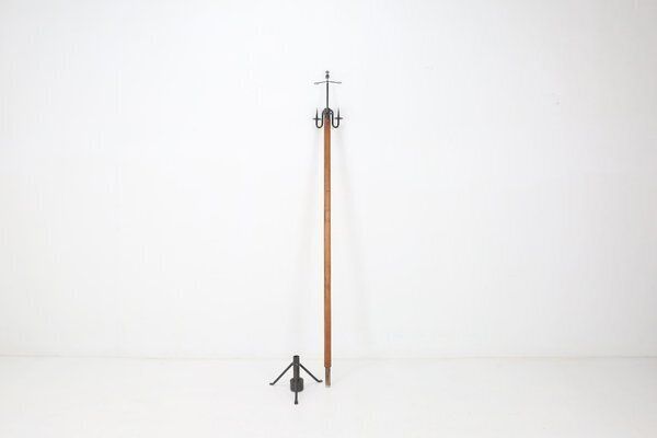photo furniture Large Antique Church Candleholder In Wood And Metal, France, 1900s