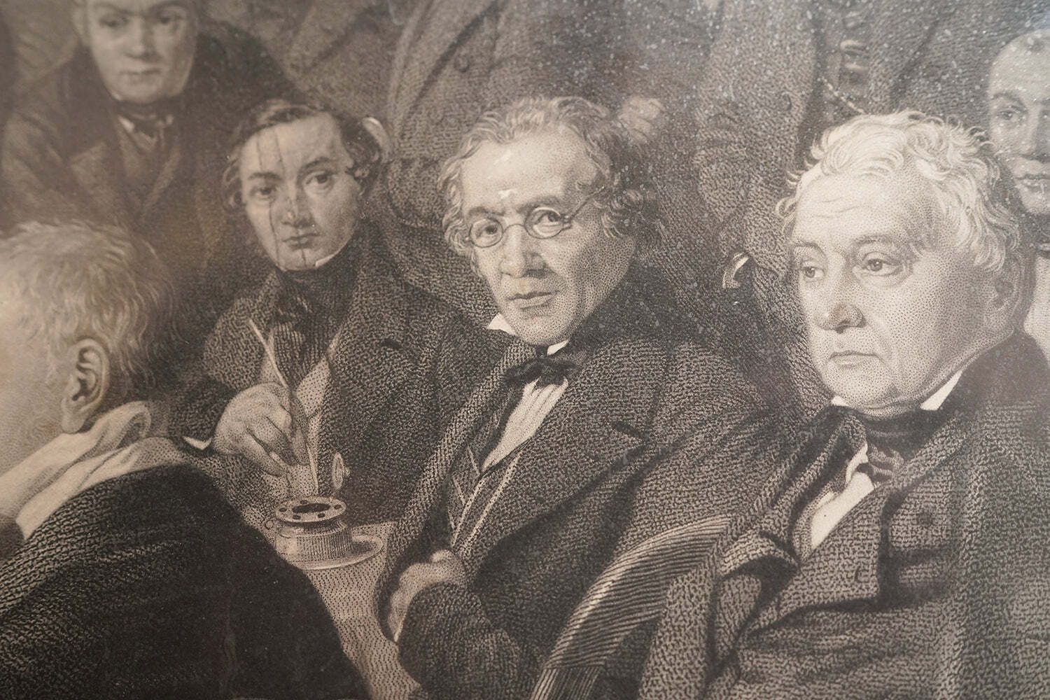 photo for sale A Mid 19thc Engraving After John Rogers Herbert Ra (1810 1890); The Meeting Of The Council Of The Anti Corn Law League C.1847