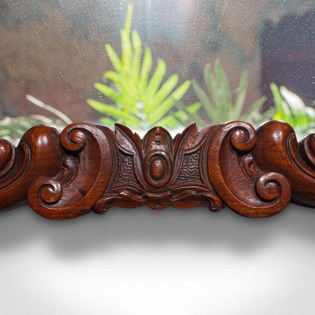 Antique Overmantle Mirror, English, Country House, Carved, Victorian, Circa 1900 photo vintage
