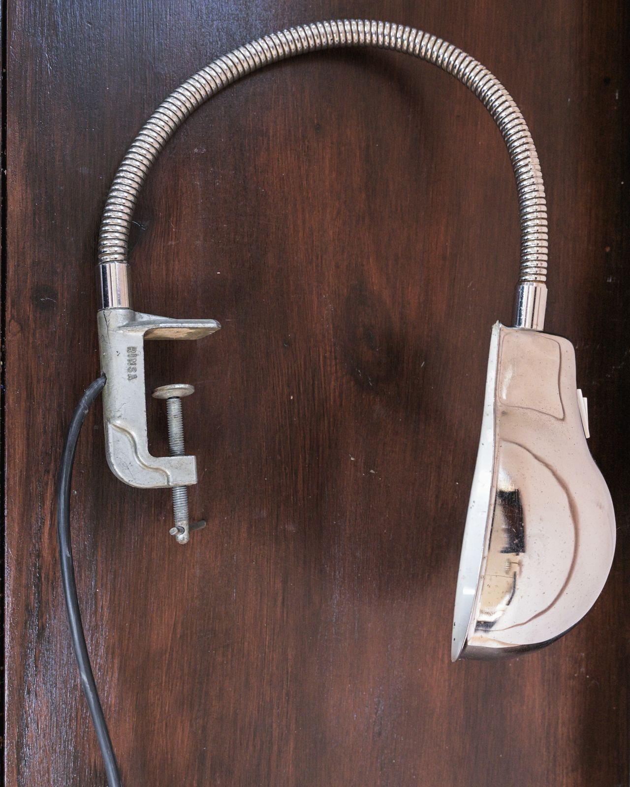 Rimsa Surgical Gooseneck Clamp Lamp 1960s With Chrome Finish. Rewired Pat Tested photo for sale