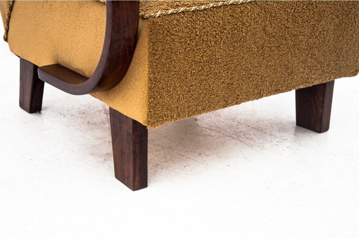 Yellow Boucle Armchairs By J. Halabala, Czechoslovakia, 1930s photo Furniture
