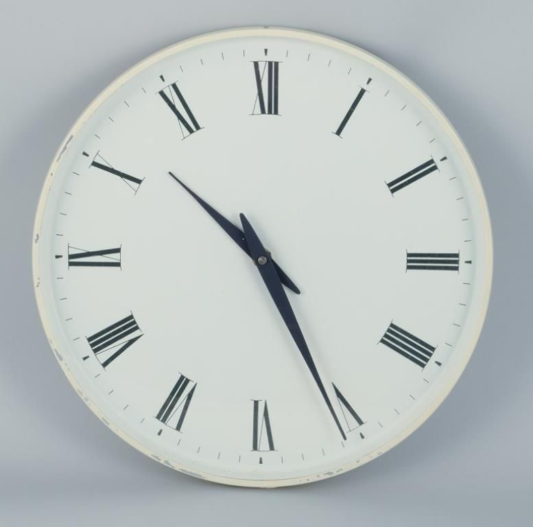 Henning Koppel For Georg Jensen. Wall Clock Made Of White Plastic And Metal.