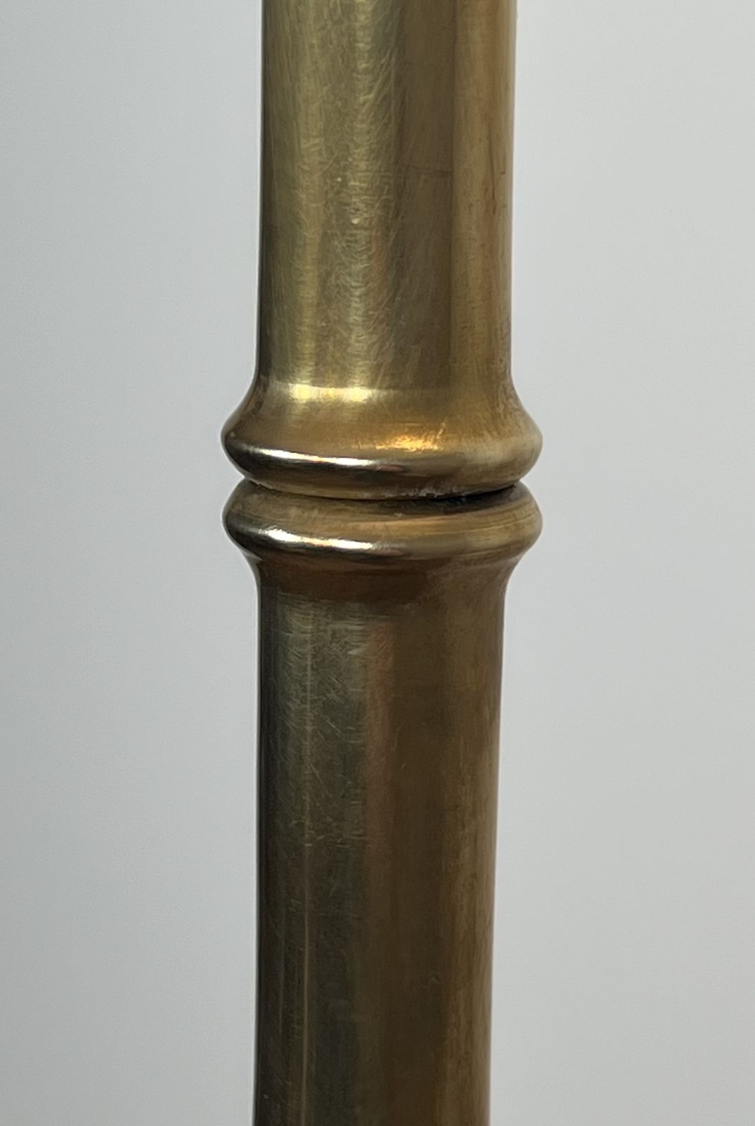 Pair Of Faux Bamboo Floor Lamps In Bronze And Brass By Jacques Adnet photo buy