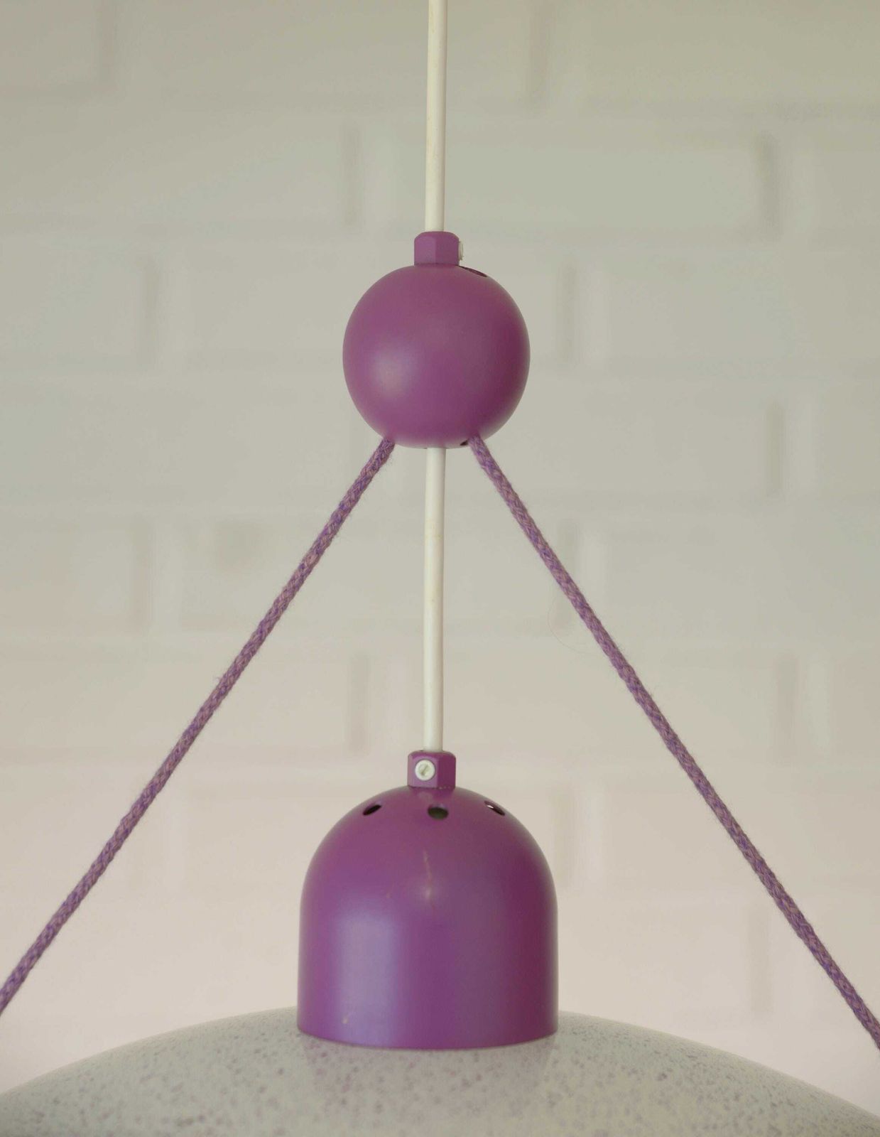 Vintage Pendant Light / Pop Art / Purple Ceiling Light / Kids Chandelier / Memphis Style / Y2k Style Lighting / Hanging Lamp 1990's photo vinterior