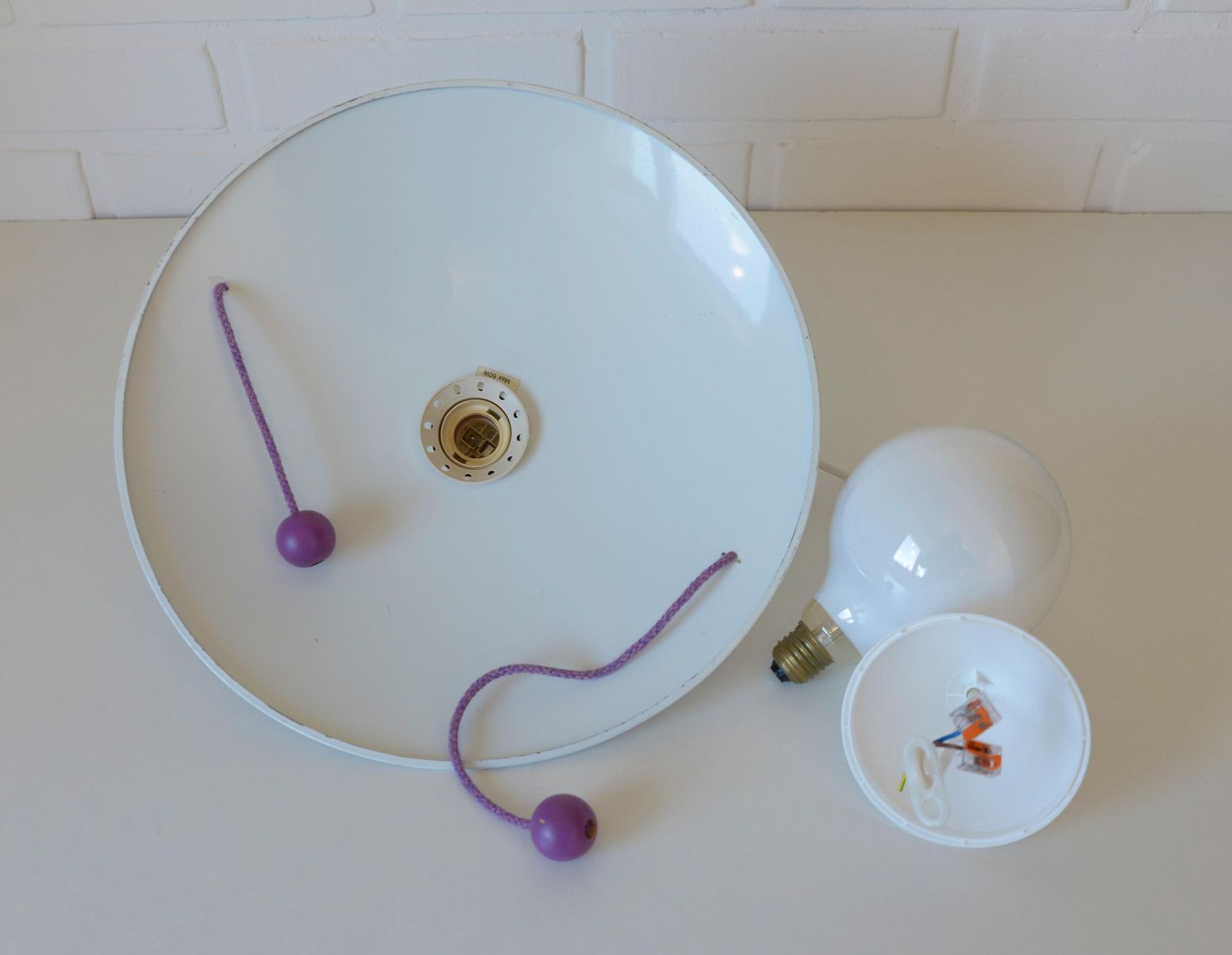 Vintage Pendant Light / Pop Art / Purple Ceiling Light / Kids Chandelier / Memphis Style / Y2k Style Lighting / Hanging Lamp 1990's photo vintage